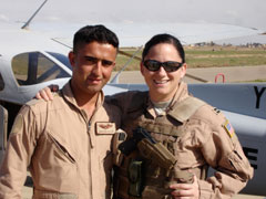 Kirsten Ellis with Iraqi pilot