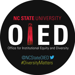 OIED sticker that advertises OIED @NCStateOIED #DiversityMatters