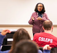 Beverly Williams instructs the Exploring Oppression workshop