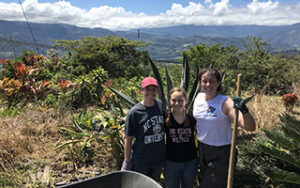 Costa Rica ASB trip students working outside