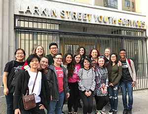 San Francisco ASB trip participants at Larkin Youth Services 2018