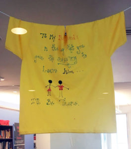 Clothesline Project t-shirt on display