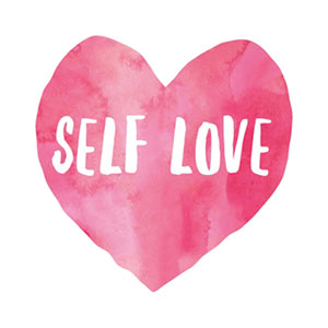 Heart with words "self love" inside